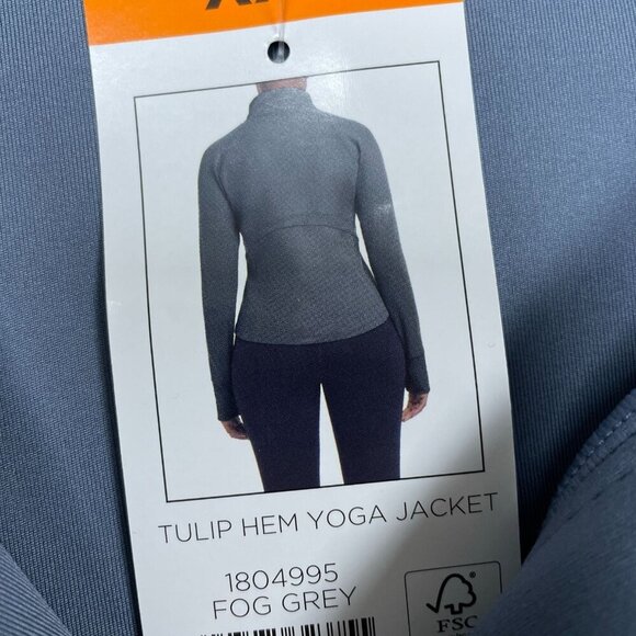 Jockey Tulip Hem Yoga Jacket XXL Fog Grey Polyester Blend Womens NWT 6505 - Picture 4 of 9
